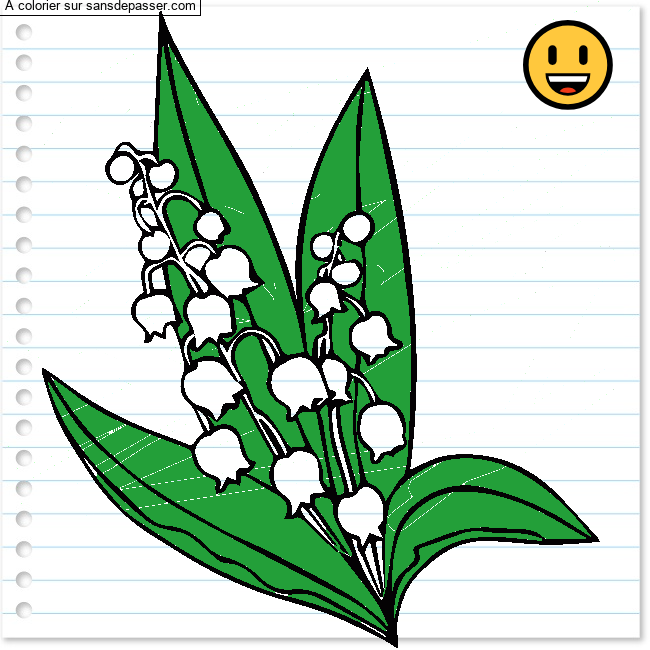 Coloriage Muguet du 1er Mai par un invit&eacute;