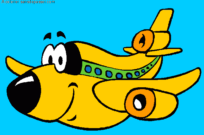 Coloriage Avion personnage par mathieu
