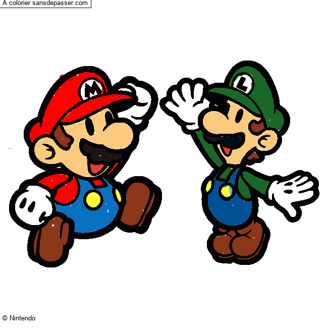 Coloriage Mario et Luigi 