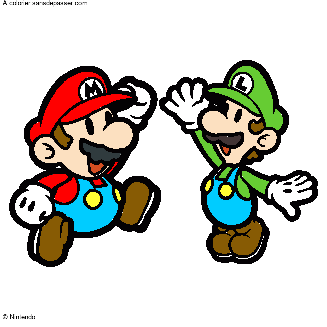 Coloriage Mario et Luigi  par un invité