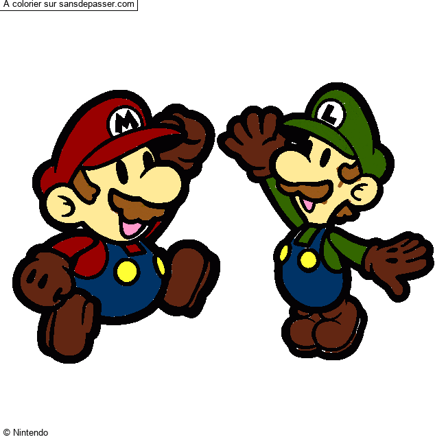 Coloriage Mario et Luigi 