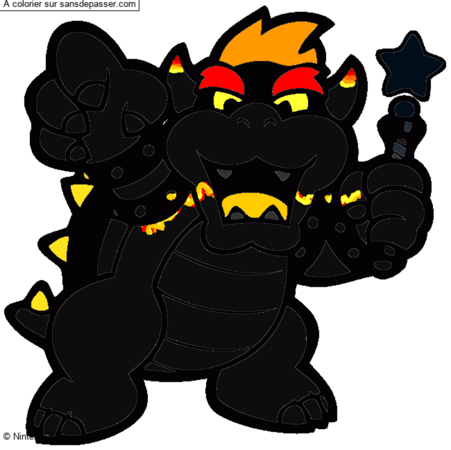 Coloriage Bowser par un invit&eacute;
