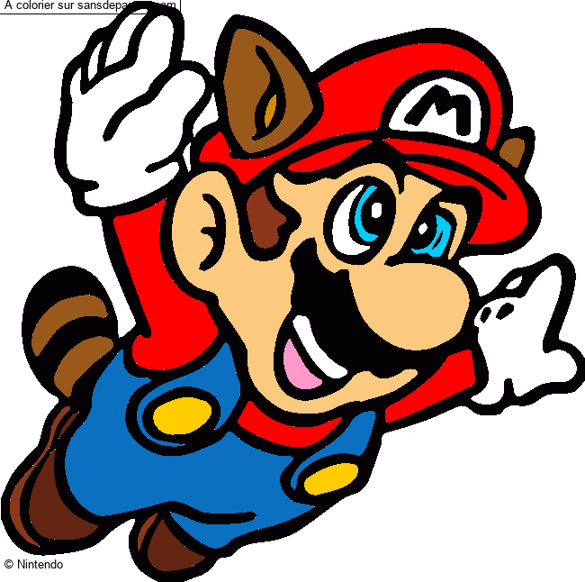 Coloriage Mario Raton Laveur par un invit&eacute;
