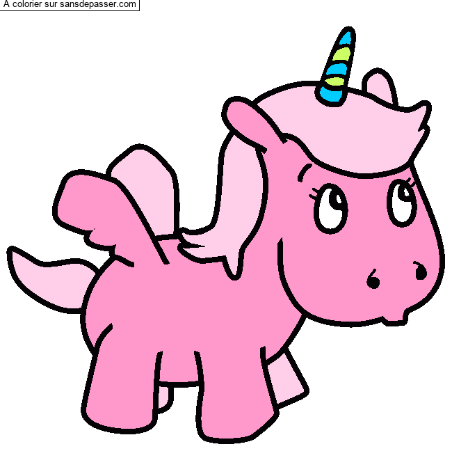 Coloriage Petite licorne par un invit&eacute;