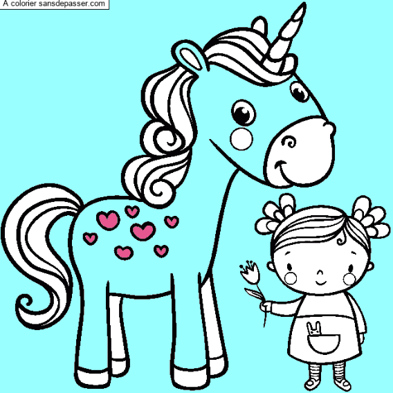 La licorne et la petite fille par un invit&eacute;