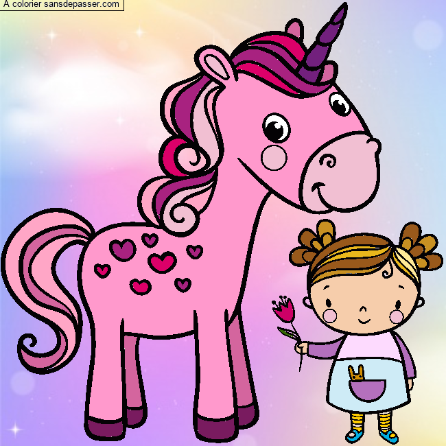 La licorne et la petite fille par Madeleinebeijing