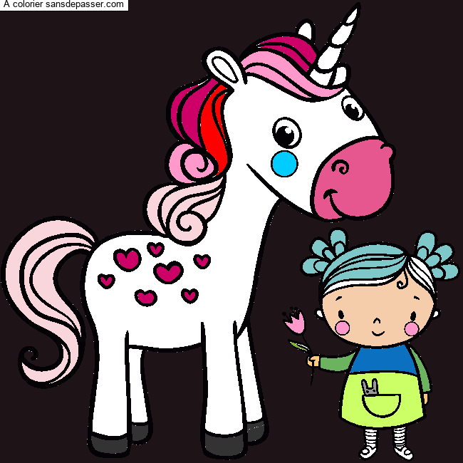 La licorne et la petite fille par un invit&eacute;