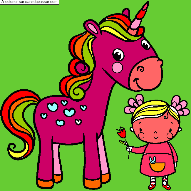 La licorne et la petite fille par un invit&eacute;