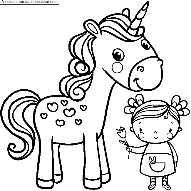 La licorne et la petite fille par un invit&eacute;