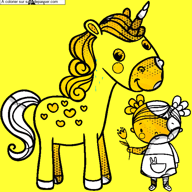 La licorne et la petite fille par un invit&eacute;