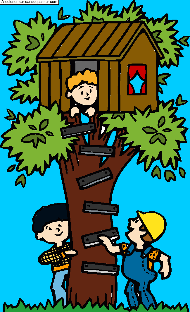 Cabane dans les arbres par un invit&eacute;