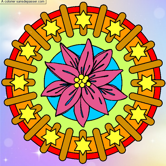 Mandala Fleur et &eacute;toiles par un invit&eacute;