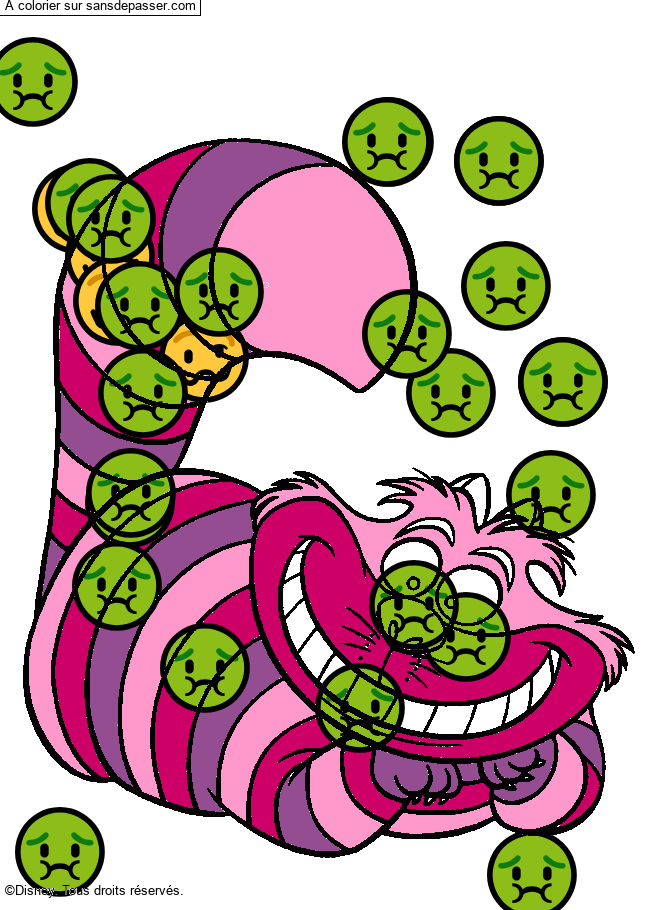 Coloriage Le chat de Cheshire par un invit&eacute;