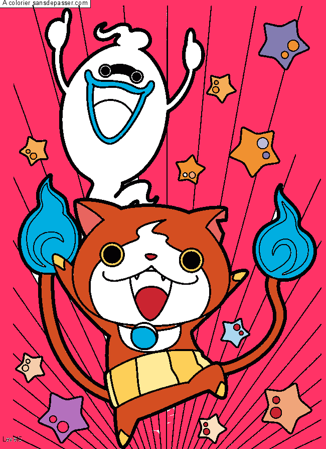 Coloriage Whisper et Jibanyan