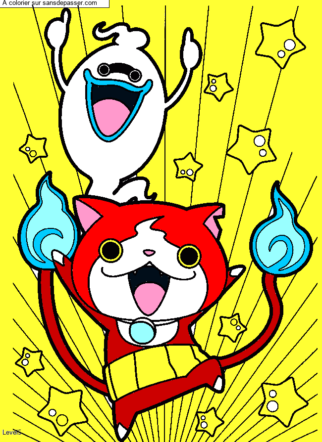 Coloriage Whisper et Jibanyan par un invit&eacute;