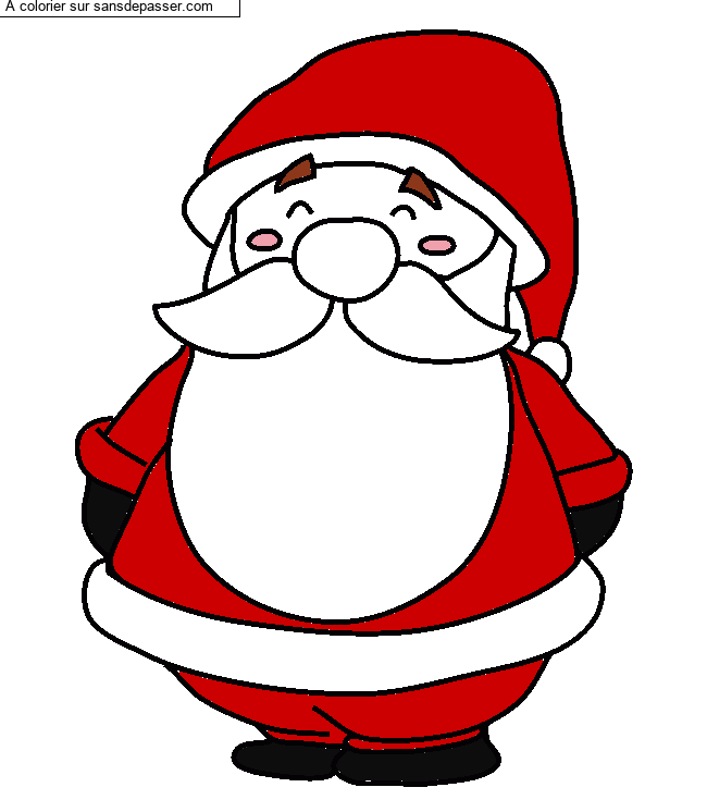 Coloriage Petit P&egrave;re No&euml;l par un invit&eacute;