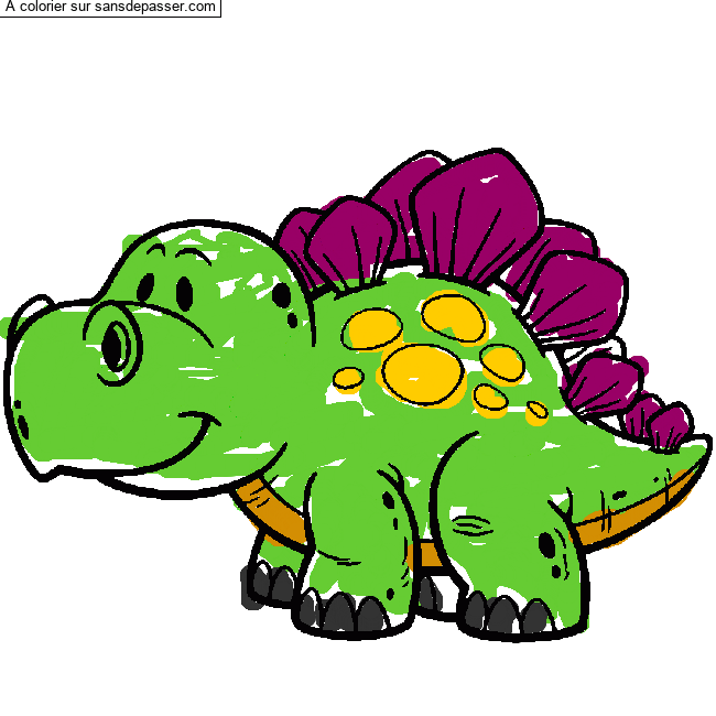 Coloriage Stegosaure par Petite-Princesse