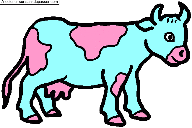 Coloriage Vache par un invit&eacute;