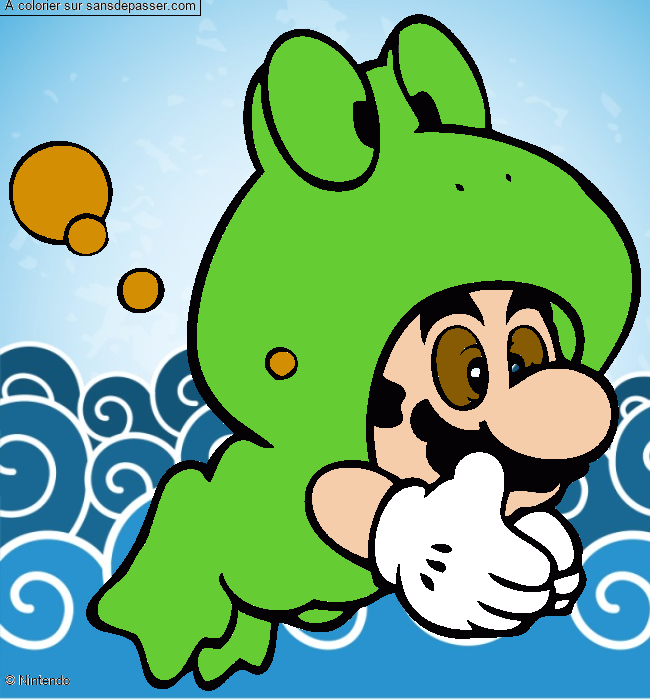 Coloriage Mario Grenouille par LOHAN