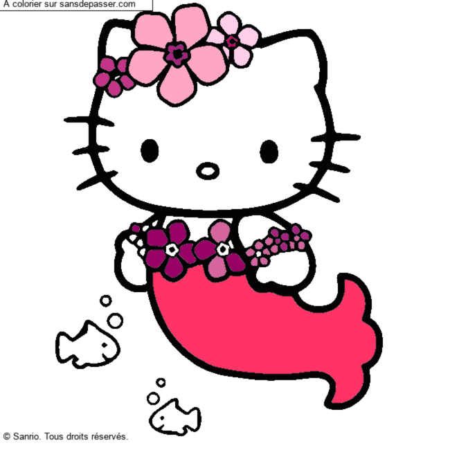 Coloriage Hello Kitty Sir&egrave;ne