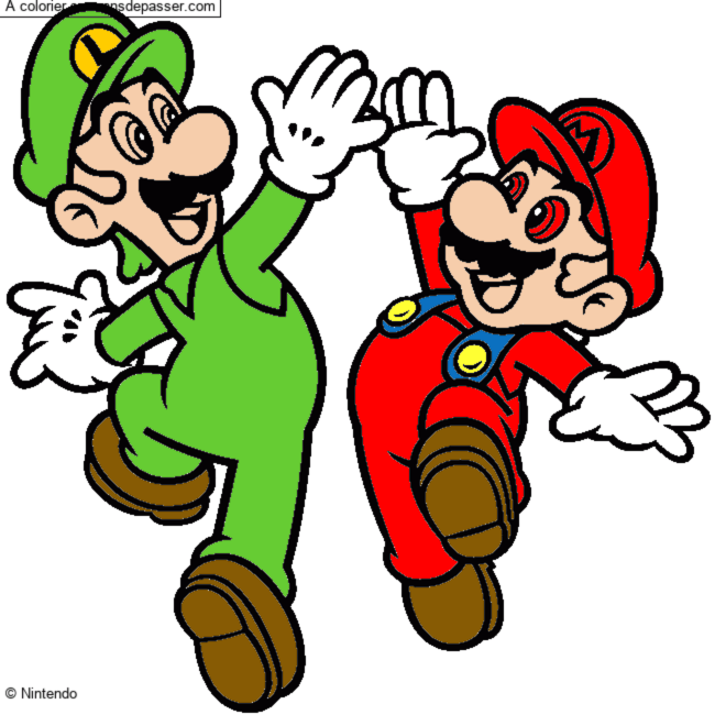 Coloriage Mario et Luigi par un invité