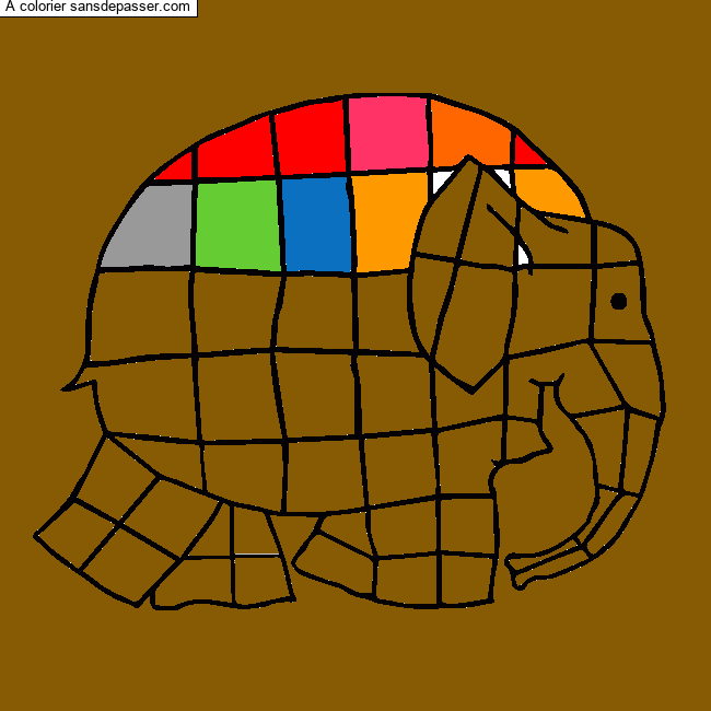 Elmer, l'éléphant multicolore par louloutte