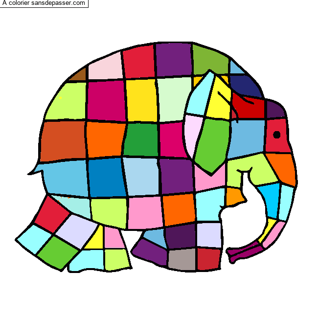 Elmer, l'éléphant multicolore par un invité