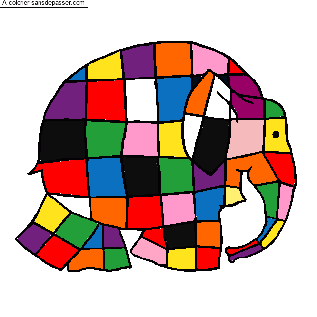 Elmer, l'éléphant multicolore par Clara94