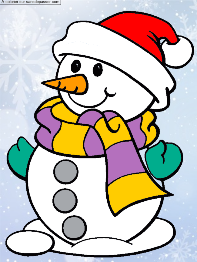 Coloriage Boule le bonhomme de neige par un invit&eacute;