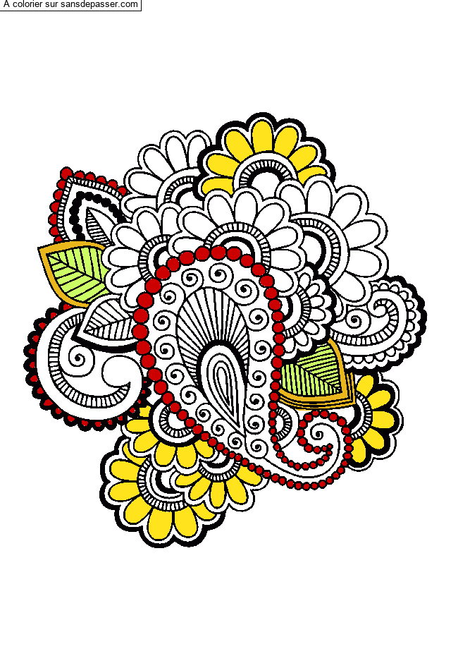 Coloriage Mandala Fleur par un invité