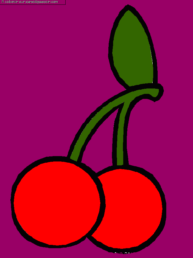 Coloriage Cerises par un invit&eacute;