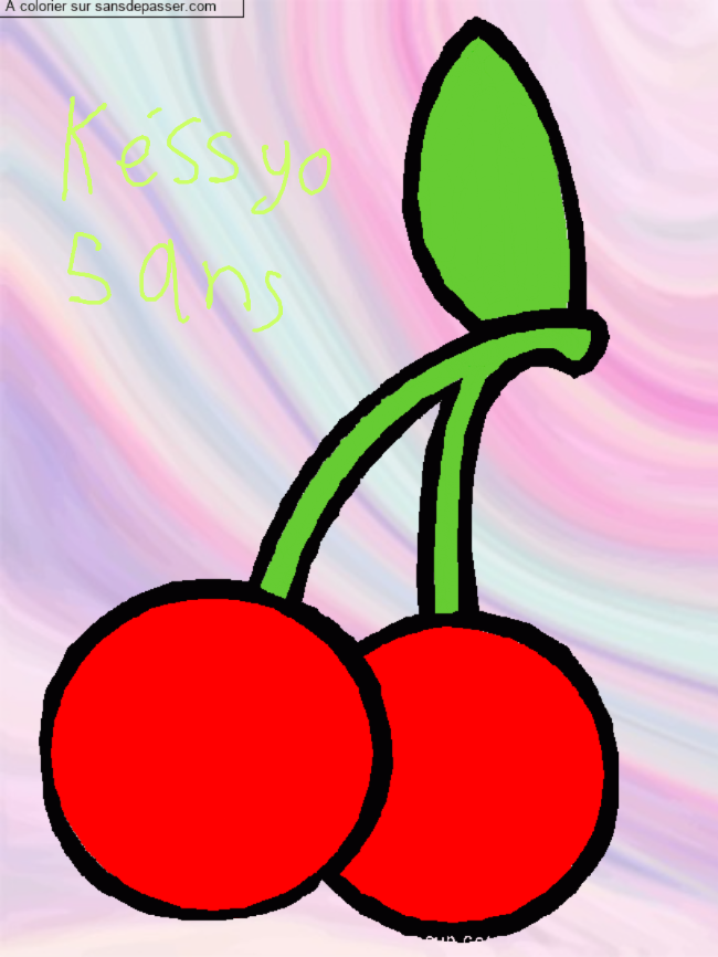 Coloriage Cerises par un invit&eacute;