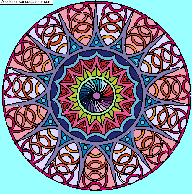 Coloriage Mandala classique par l&eacute;l&eacute;42