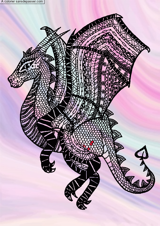 Coloriage Dragon Doodle Mandala par un invité