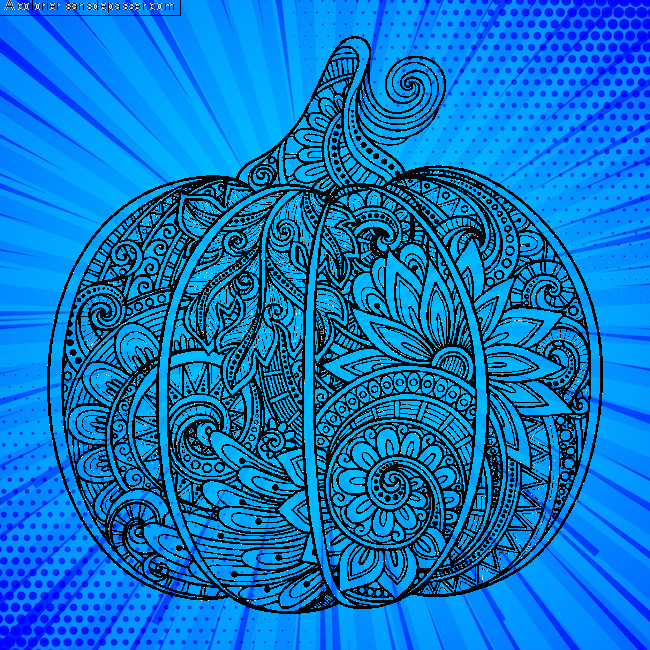 Citrouille doodle - Mandala par un invit&eacute;