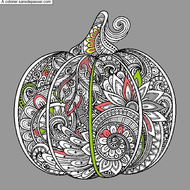 Citrouille doodle - Mandala par un invité