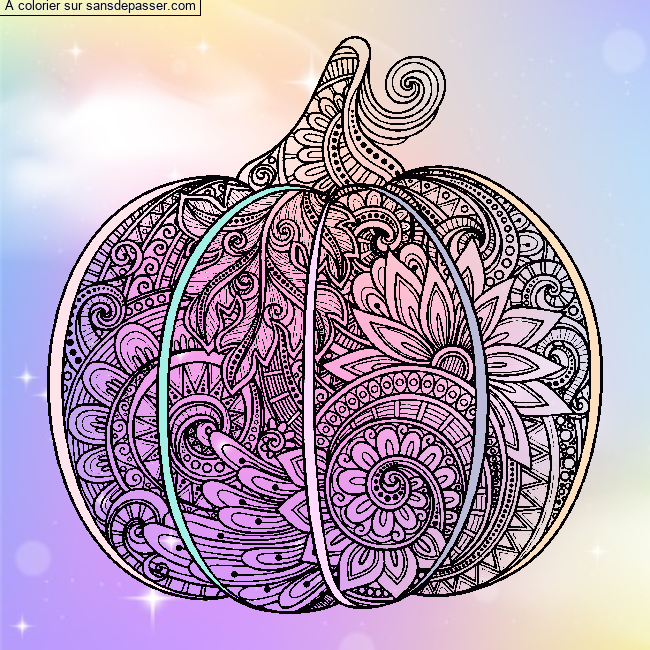 Coloriage Citrouille doodle - Mandala par un invité