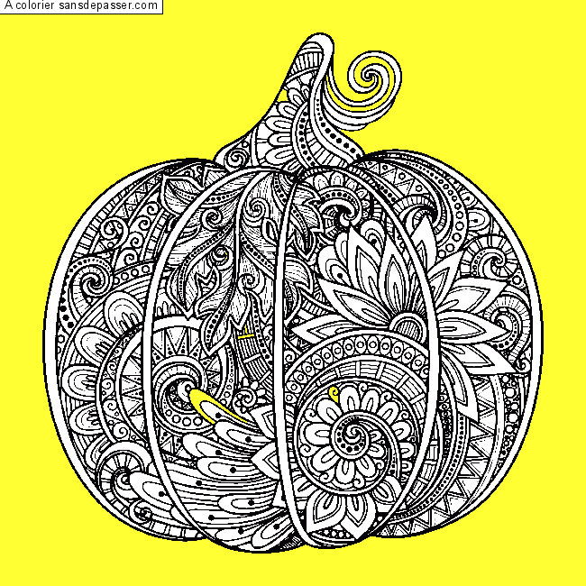 Coloriage Citrouille doodle - Mandala