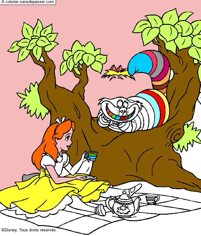 Alice et le chat de Cheshire par un invité