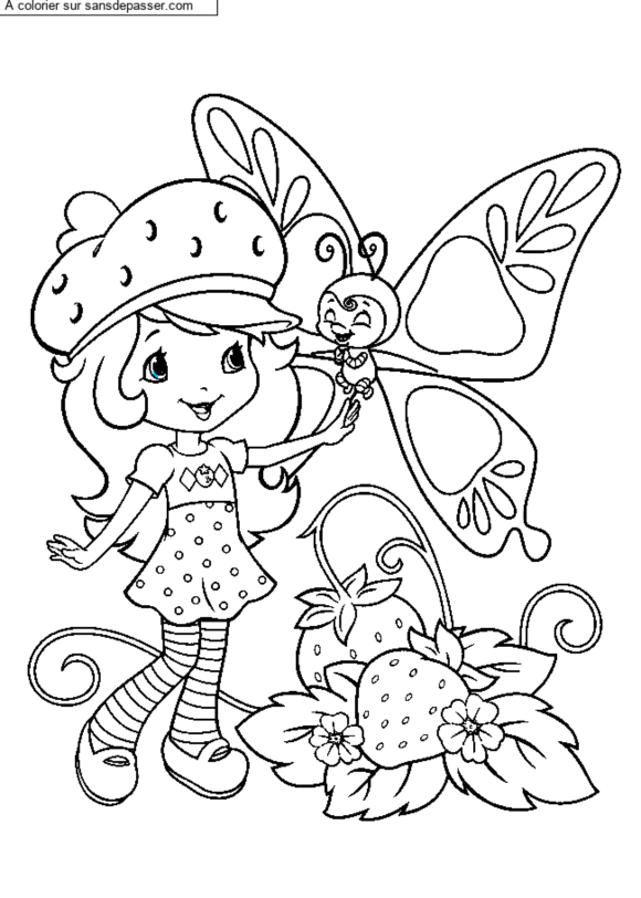 Charlotte aux fraises et un papillon par un invit&eacute;
