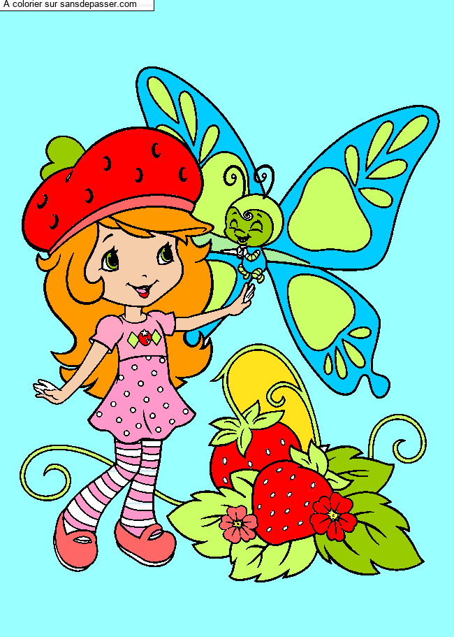 Charlotte aux fraises et un papillon par un invit&eacute;