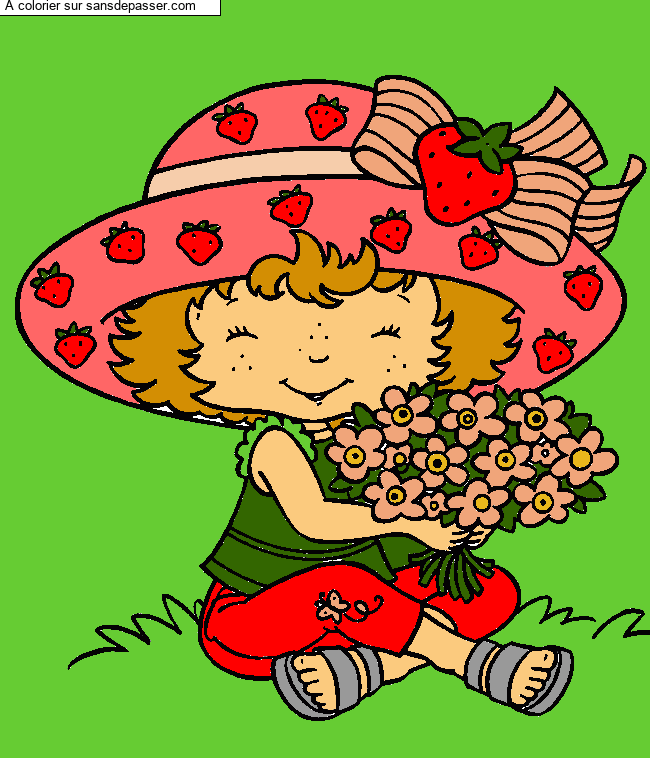 Coloriage Charlotte aux fleurs par jxst_leonicia
