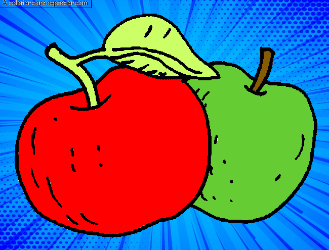 Coloriage Pommes par un invité