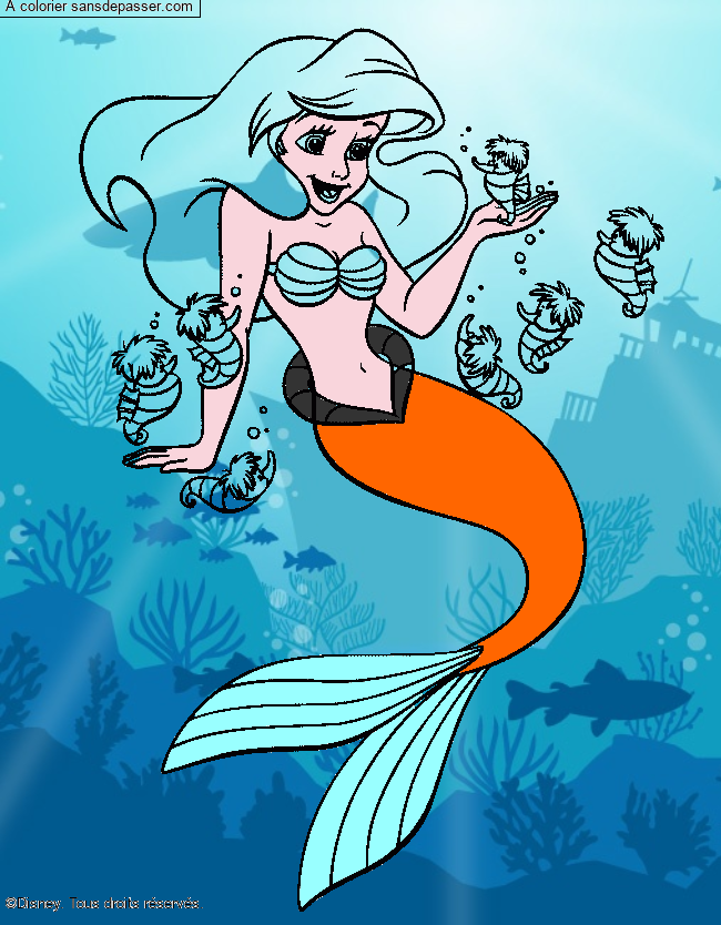 Coloriage Ariel la petite sir&egrave;ne
