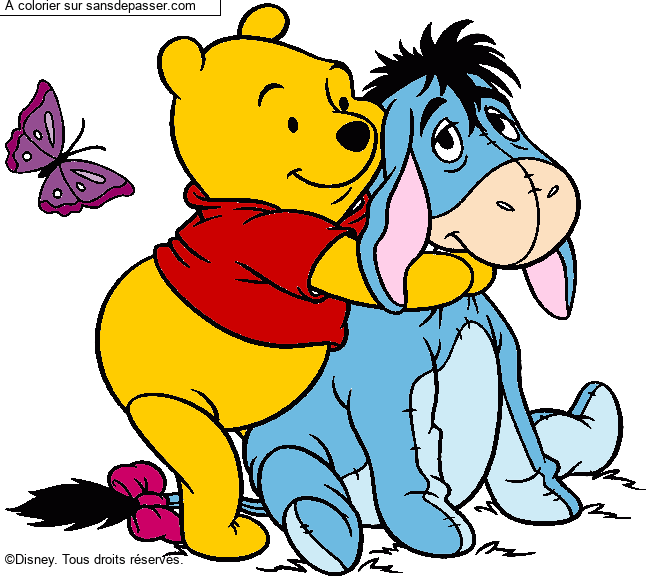 Coloriage Winnie et Bourriquet par un invit&eacute;