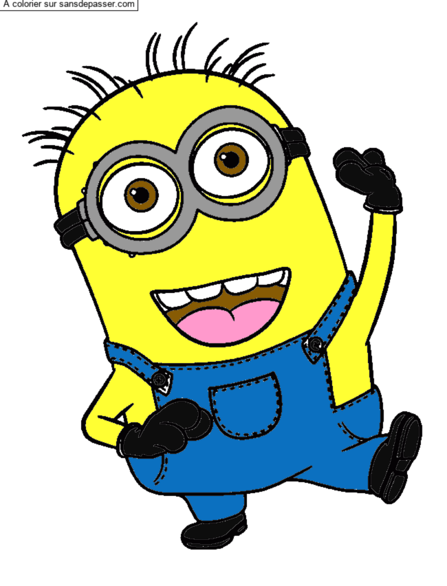 Coloriage Mignon Minion par un invit&eacute;