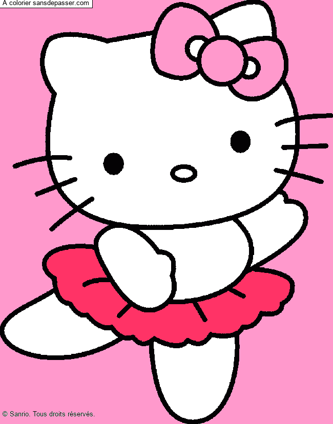 Coloriage Hello Kitty danse par un invité