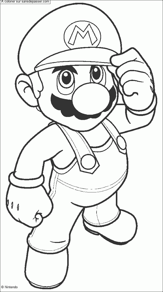 Coloriage Mario par Ambrounette