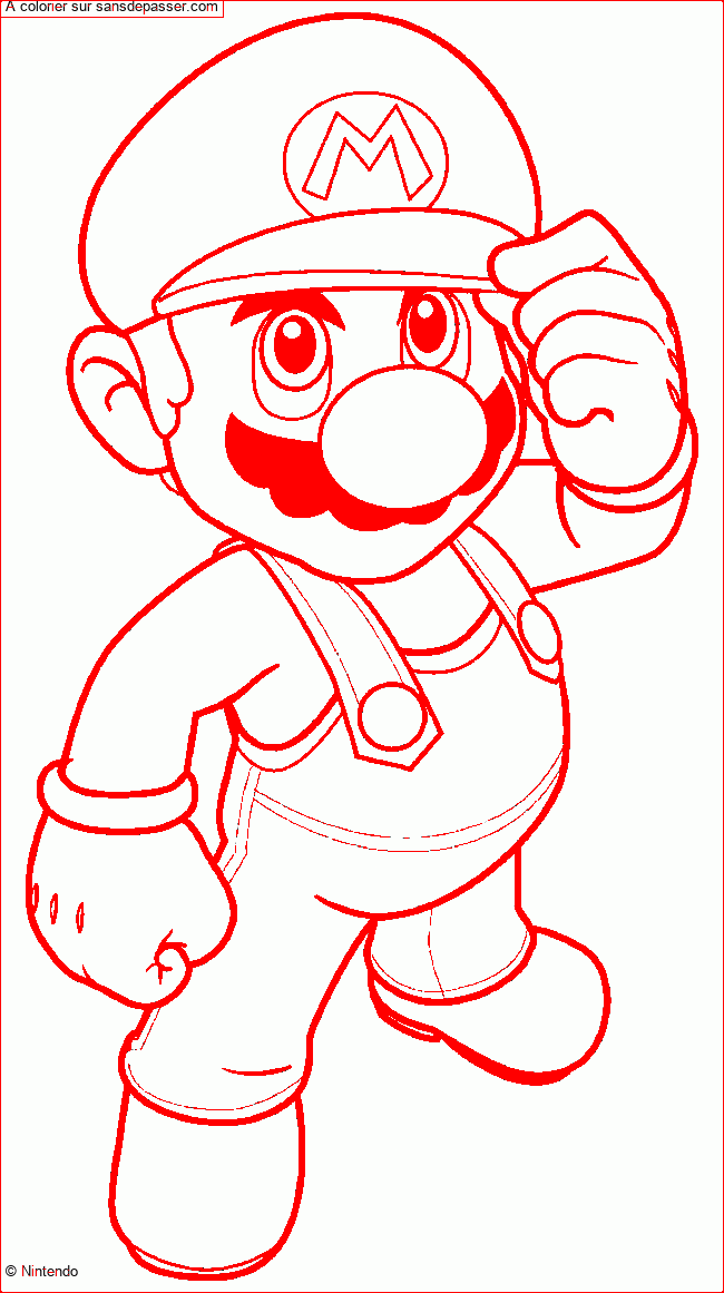 Coloriage Mario par un invit&eacute;