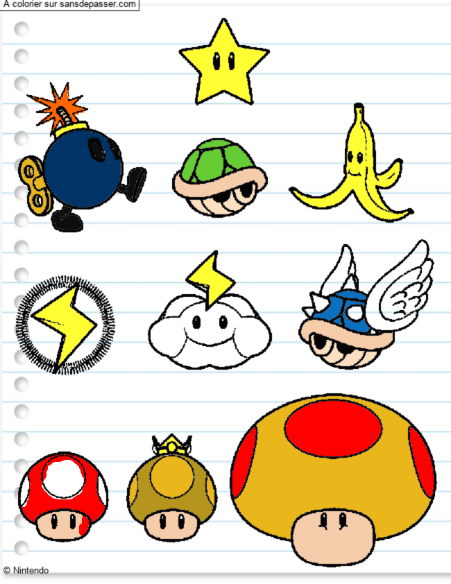 Coloriage Super Mario Super pouvoirs par un invit&eacute;